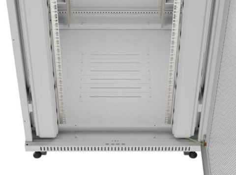 Szafa instalacyjna rack stojąca 19 cali 47U 800x1000 szara drzwi perforowane LCD (flat pack) V2
