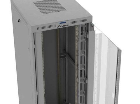 Szafa instalacyjna rack stojąca 47U 800x1000 szara drzwi przeszkolne LCD ( flat pack) V2