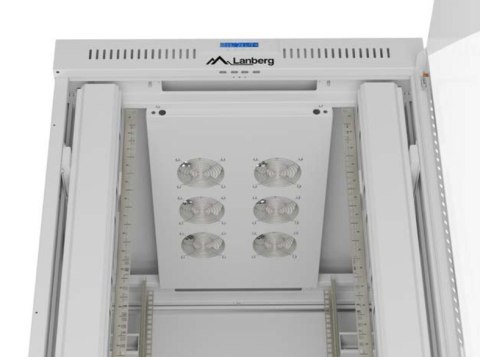 Szafa instalacyjna rack stojąca 47U 800x1000 szara drzwi przeszkolne LCD ( flat pack) V2