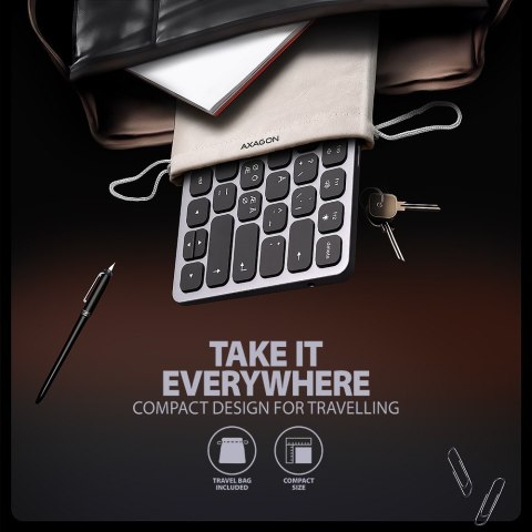 Klawiatura HMC-KB-NRD USB-C 5Gbps z wieloportowy hub 9in1, SD/microSD, 3x USB-A, HDMI 4K/60Hz, PD 100W, Audio, Nordic layout, 60