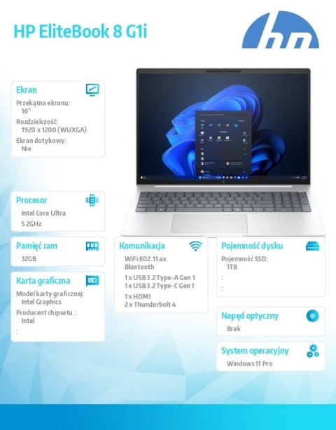 Laptop EliteBook 8 G1i U7-255U 1TB/32GB/W11P/16cali C51LZET