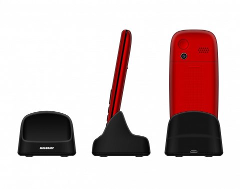Telefon komórkowy dla seniorów Mescomp MT-166 Edgar Elegant SOS 4G Czerwony