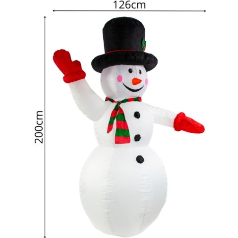 BAŁWAN DMUCHANY SAMOPOMPUJĄCY 200CM LED LUCA