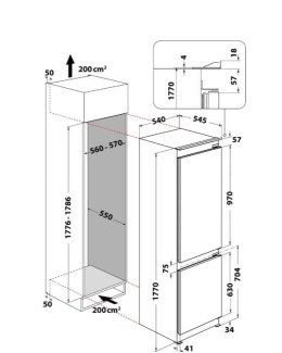 Chłodziarko-zamrażarka do zabudowy WHC18T322