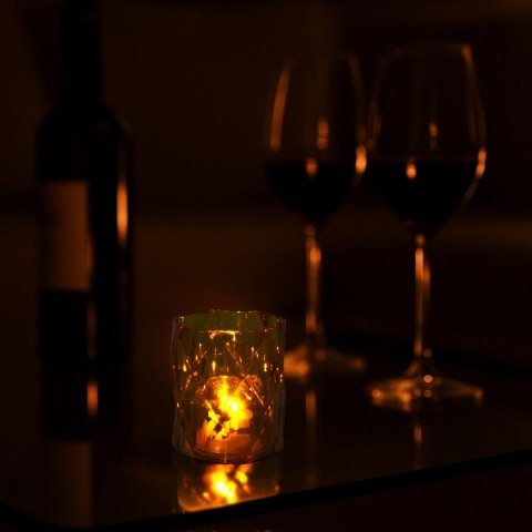 MINI LAMPA DEKORACYJNA 6 CM AMBER CIEPŁY BIAŁY 1 LED