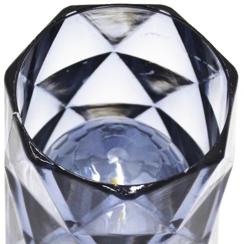 MINI LAMPA DEKORACYJNA 6 CM SZARA CIEPŁY BIAŁY 1 LED