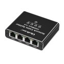 Rozdzielacz splitter Ethernet mini SWITCH 1x4 RJ45 | 1000Mb/s | USB-C | Aluminium