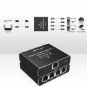Rozdzielacz splitter Ethernet mini SWITCH 1x4 RJ45 | 1000Mb/s | USB-C | Aluminium