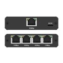 Rozdzielacz splitter Ethernet mini SWITCH 1x4 RJ45 | 1000Mb/s | USB-C | Aluminium