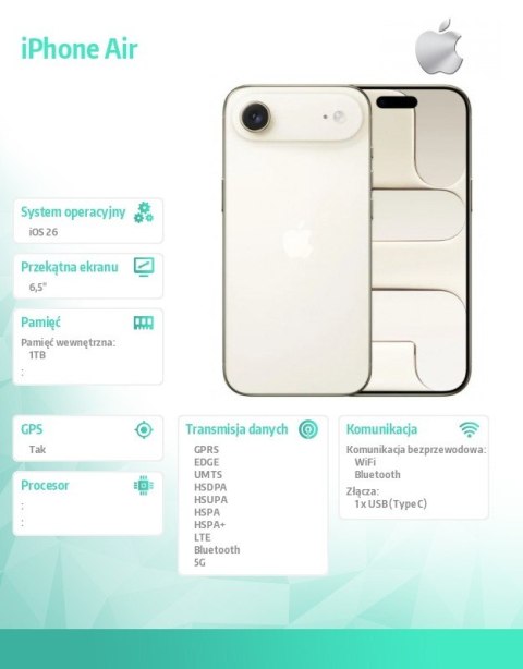 IPhone Air 1 TB Jasne złoto