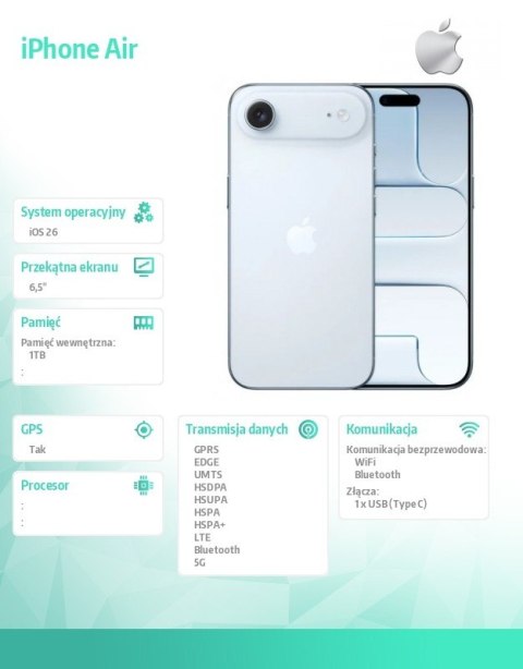 IPhone Air 1TB Błękitny