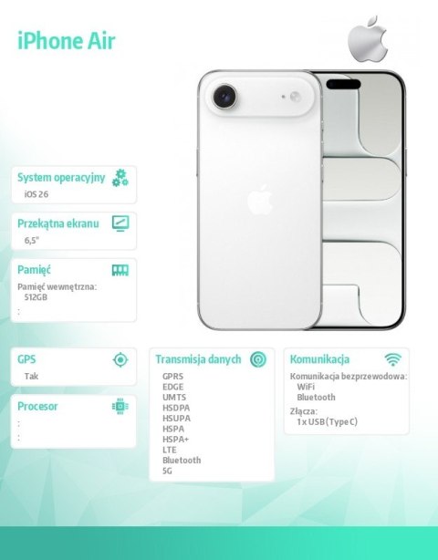 IPhone Air 512GB Biały obłok