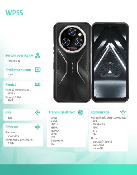 Smartfon WP55 5G 12/256 GB IP69K czarny