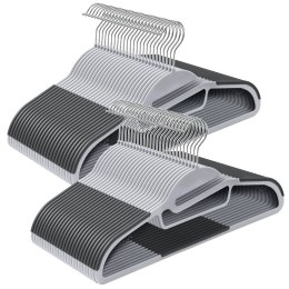 Szare wieszaki antypoślizgowe zestaw 50 szt.