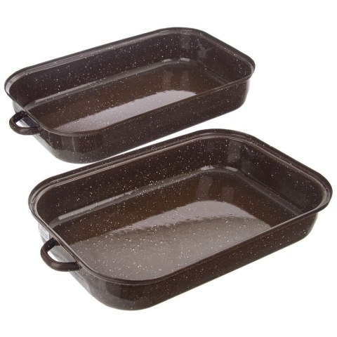 Brytfanna gęsiarka do piekarnika emaliowana z pokrywką prostokątna BROWN 14L 46x27.5cm ORION 127023