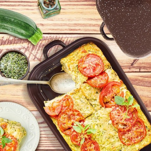 Brytfanna gęsiarka z pokrywką do piekarnika emaliowana prostokątna 4L ORION 127022