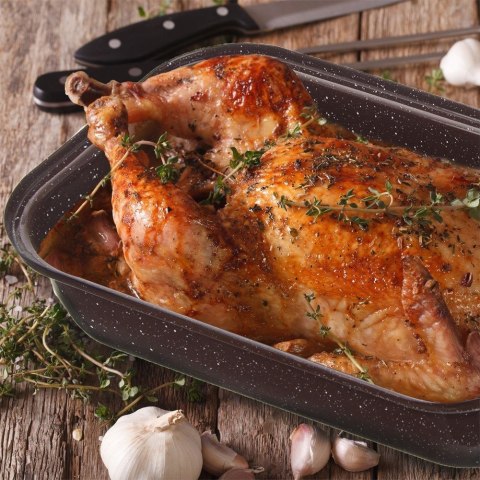 Brytfanna gęsiarka z pokrywką do piekarnika emaliowana prostokątna 4L ORION 127022