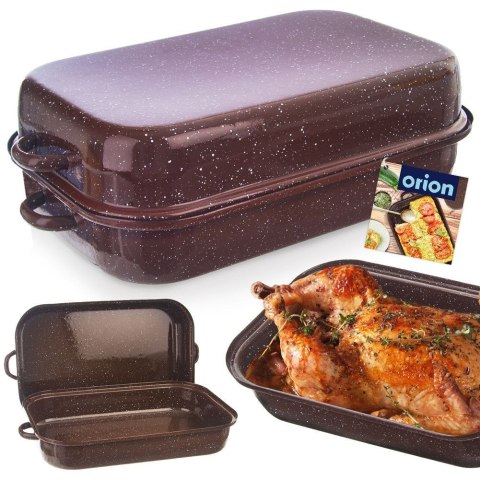 Brytfanna gęsiarka z pokrywką do piekarnika emaliowana prostokątna 4L ORION 127022