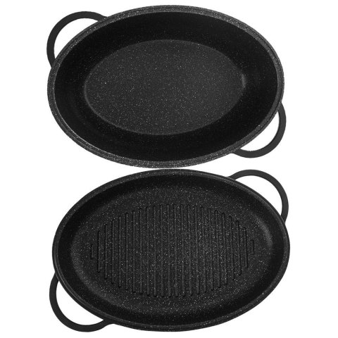 Brytfanna gęsiarka z pokrywką do piekarnika granitowa 3w1 GRANDE 10L 43x28cm ORION 127027