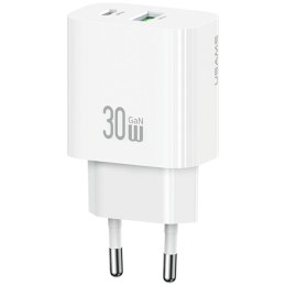 Ładowarka sieciowa 30W 1xUSB-C 1xUSB-A Fast charging Biała