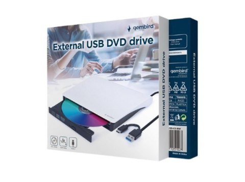 Napęd DVD na USB zewnętrzny DVD-USB-031-BW czarno-biały