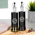 Butelki na oliwę i ocet do oliwy octu szklane czarne 300ml 2 szt VILDE 229128