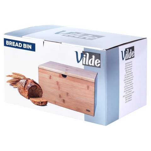 Chlebak drewniany metalowy czarny podwójna pokrywa 35.5x22x20.5cm VILDE 259620
