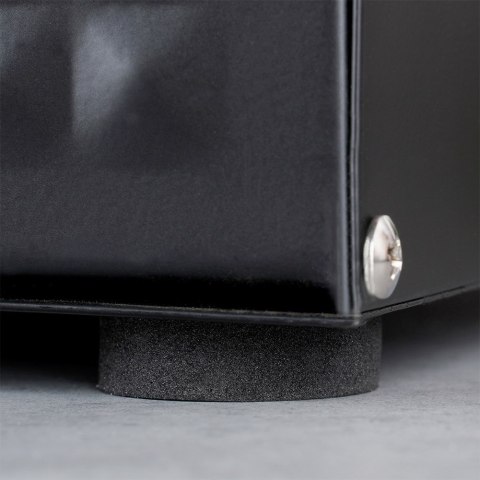 Chlebak metalowy pojemnik na chleb pieczywo drewniany czarny podwójna pokrywa 35.5x22x20.5cm VILDE 259619