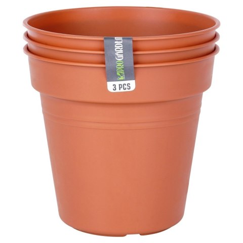 Doniczka ogrodowa plastikowa okrągła średnia 15 cm 3 szt. PROGARDEN 339519