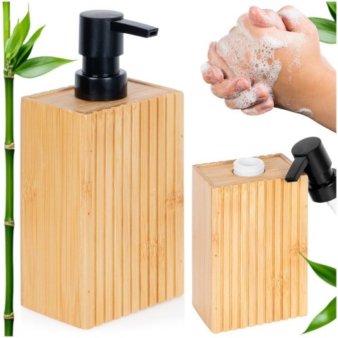 Dozownik na mydło do mydła płynu do naczyń zlewozmywaka drewniany 280ml BATHROOM SOLUTIONS 567046