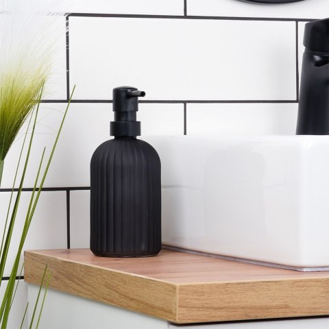 Dozownik szklany do mydła płynu do naczyń zlewozmywaka czarny 400ml VILDE 568002
