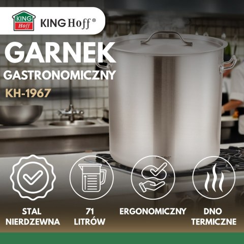 Garnek gastronomiczny 45cm 71L stal nierdzewna KINGHOFF KH-1967