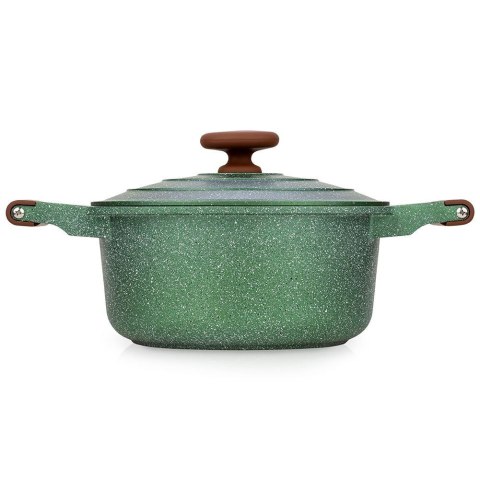 Garnek granitowy nieprzywierający na indukcję gaz z pokrywką OMEGA 24 cm 4.4L NAVA 10-255-031