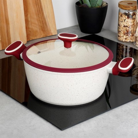 Garnek granitowy ze szklaną pokrywką indukcja TERRESTRIAL 26 cm 5.2L NAVA 10-144-322