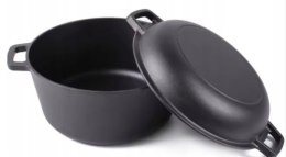 Garnek żeliwny 2w1, 4.5L, 26cm, KRISBERG KS-7702