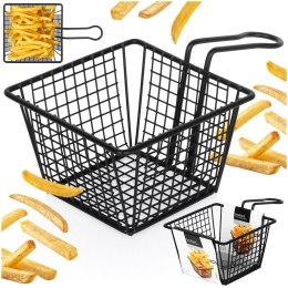Koszyk na frytki do serwowania frytek metalowy czarny 22x13x8cm EXCELLENT HOUSEWARE 259730