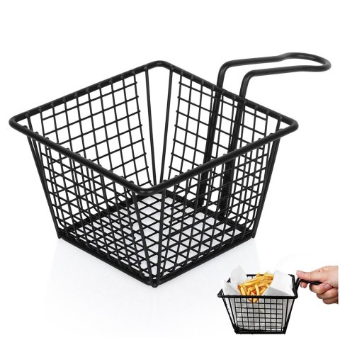 Koszyk na frytki do serwowania frytek metalowy czarny 22x13x8cm EXCELLENT HOUSEWARE 259730
