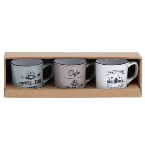 Kubki ceramiczne do kawy herbaty 160 ml zestaw kubków 3 sztuki SIAKI COLLECTION 139109