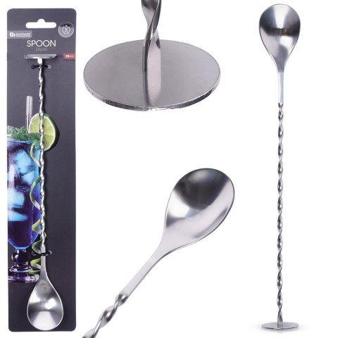 Łyżka barmańska długa do drinków koktajli stalowa 28 cm EXCELLENT HOUSEWARE 259342