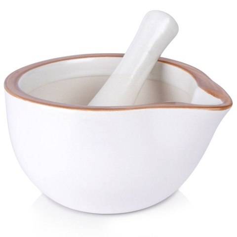 Moździerz kuchenny do przypraw ziół leków ceramiczny biały EXCELLENT HOUSEWARE 259320
