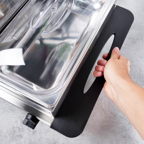 Podgrzewacz elektryczny do potraw stołowy bufetowy stalowy podwójny EXCELLENT ELECTRICS 139654