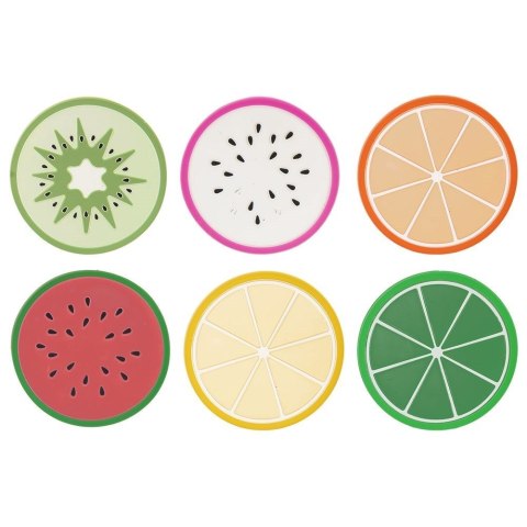Podstawki podkładki pod kubek kubki owoce 8.5cm 6 sztuk EXCELLENT HOUSEWARE 710823