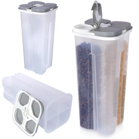 Pojemnik na produkty sypkie płatki mąkę kawę z dozownikiem dzielony 3L EXCELLENT HOUSEWARE 259388
