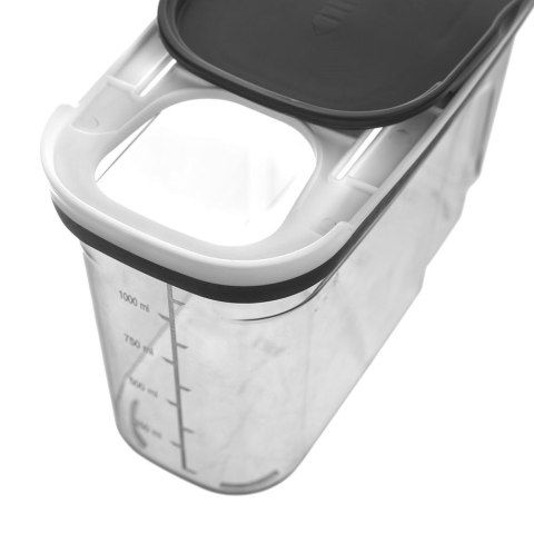 Pojemnik na produkty sypkie suche makaron z dozownikiem szary GREY 1.25L ORION 127169