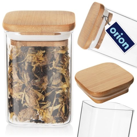 Pojemnik na produkty sypkie suche szklany z pokrywką i uszczelką 200 ml ORION 127582