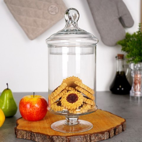 Pojemnik pudełko na ciastka ciasteczka słodycze szklany 1.5L EXCELLENT HOUSEWARE 259355