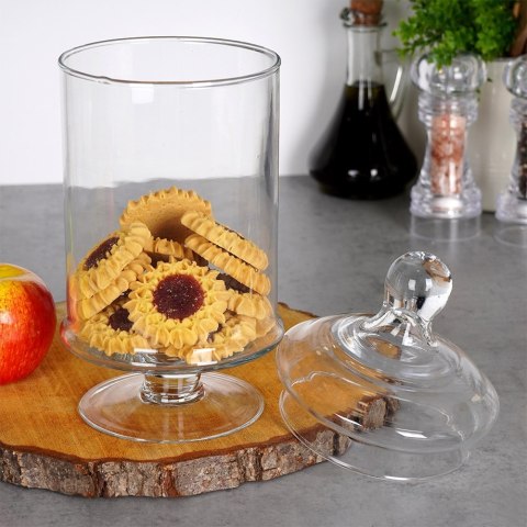 Pojemnik pudełko na ciastka ciasteczka słodycze szklany 1.5L EXCELLENT HOUSEWARE 259355