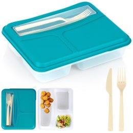 Pojemnik śniadaniowy na śniadanie żywność lunchbox dzielony ze sztućcami 1.3L EXCELLENT HOUSEWARE 229166