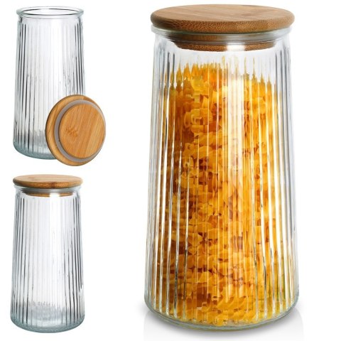 Pojemnik szklany na produkty sypkie suche z pokrywką i uszczelką 1.3L EXCELLENT HOUSEWARE 229122
