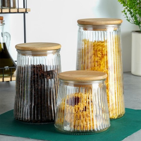 Pojemnik szklany na produkty sypkie suche z pokrywką i uszczelką 1.3L EXCELLENT HOUSEWARE 229122